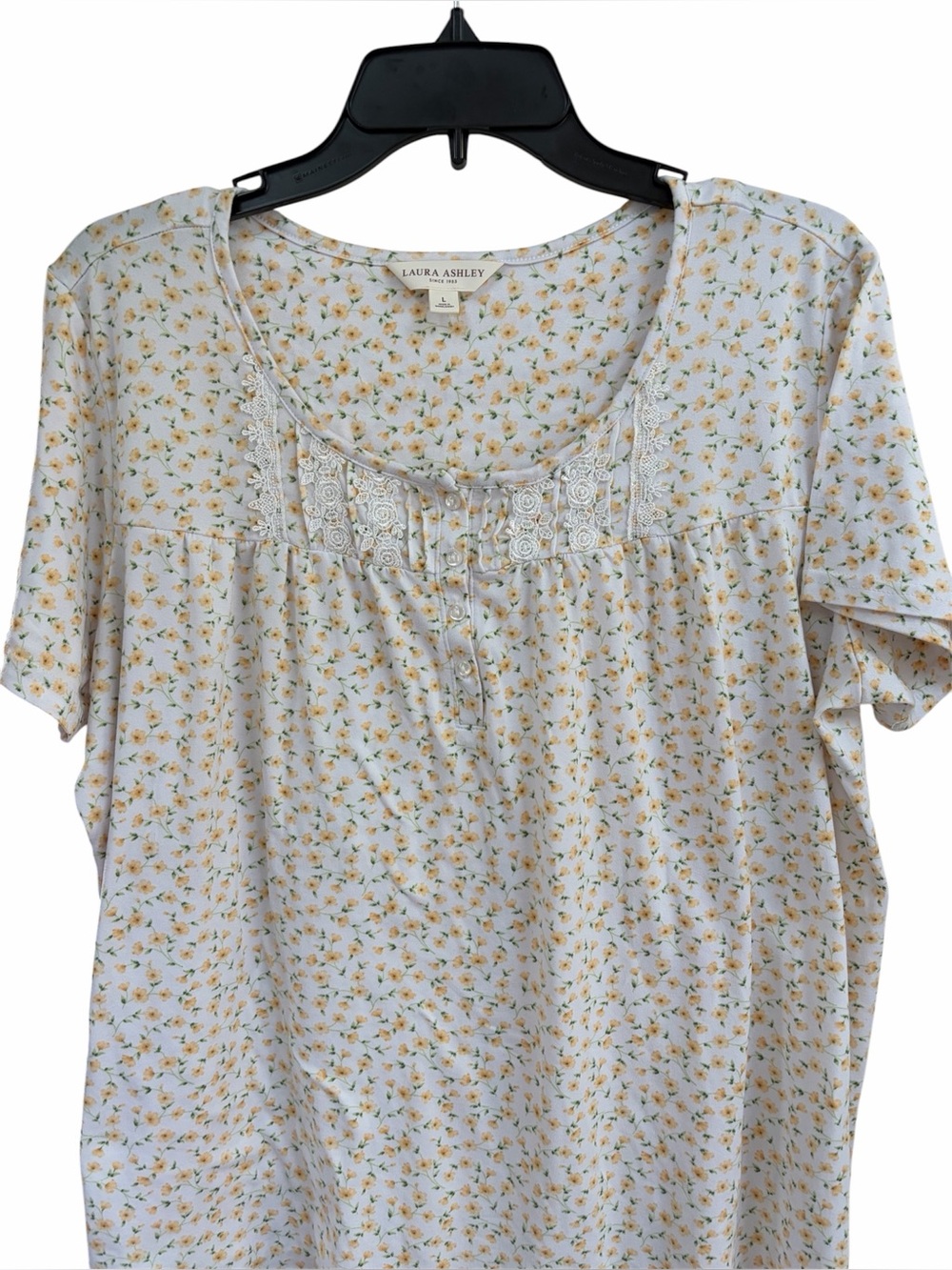 Laura Ashley Floral Short-Sleeve Pajama Top
